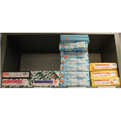 SHELF OF 14 ASSORTED REAMS OF PRINTING PAPER
