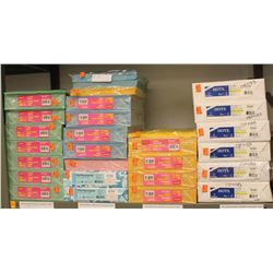 SHELF OF 25 ASSORTED REAMS OF PASTEL PAPER &