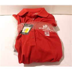 2 NEW WOMEN'S SMALL 86TH CANADIAN DERBY POLOS(RED)