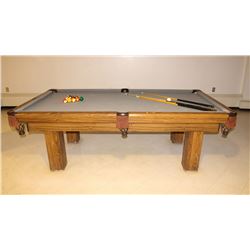 4FT X 8FT DUFFERIN POOL TABLE W/ BALLS, 4 CUES