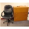 Image 1 : 3 DOOR LATERAL FILING CABINET & OFFICE CHAIR
