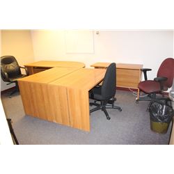 " L" SHAPED DESK W/ CHAIRS, 2 PIECE DESK W/ CHAIR