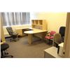 Image 1 : "U" SHAPED DESK WITH TOP HUTCH,4 OFFICE CHAIRS,