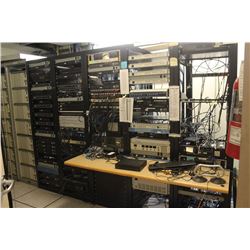 13 SERVER RACKS INCLUDING ALL AUDIO VIDEO