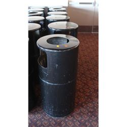 6 BLACK TRASH CANS