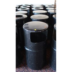 6 BLACK TRASH CANS