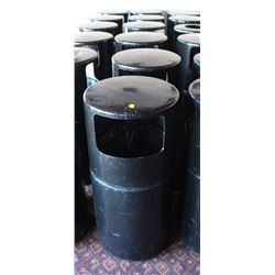 6 BLACK TRASH CANS