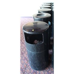 6 BLACK TRASH CANS