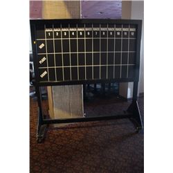 WIN, PLACE & SHOW CHALKBOARD ON CASTORS