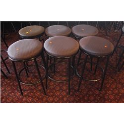 6 CUSHION BLACK BAR STOOLS