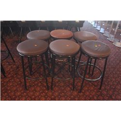 6 CUSHION BLACK BAR STOOLS