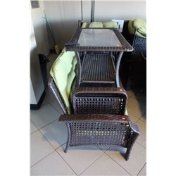 WICKER PATIO FURNITURE, LOVESEAT, 2 CHAIRS