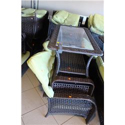 WICKER PATIO FURNITURE, LOVESEAT, 2 CHAIRS