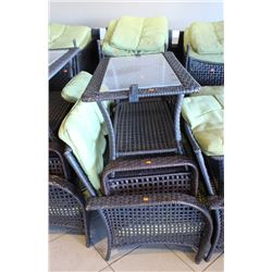 WICKER PATIO FURNITURE, LOVESEAT, 2 CHAIRS