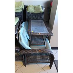 WICKER PATIO FURNITURE, LOVESEAT, 2 CHAIRS