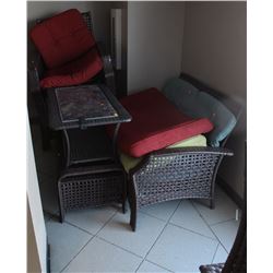 WICKER PATIO FURNITURE, LOVESEAT, 2 CHAIRS