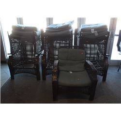 7 METAL WICKER PATIO SIDE CHAIRS