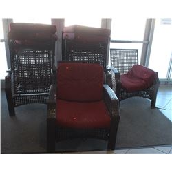 6 METAL WICKER PATIO SIDE CHAIRS