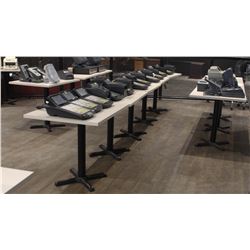 19 ASSORTED SIZE SINGLE PEDESTAL TABLES