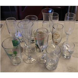 LOT OF 14 ASSORTED COLLECTORS GLASSES