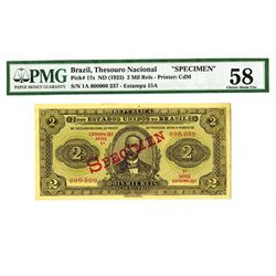Republica Dos Estados Unidos Do Brasil, Thesouro Nacional, ND (1923) Specimen Banknote.