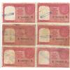 Image 1 : Reserve Bank of India. ND (ca. 1950's). Group of 6 Issued Haj Pilgrim Notes.