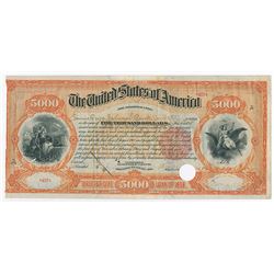 United States of America. Act of June 13, 1898-Three Percent Loan of 1898. $5000 3% Registered Bond.