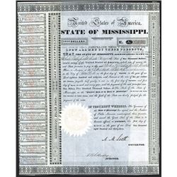 State of Mississippi 1833 Issued Bond.