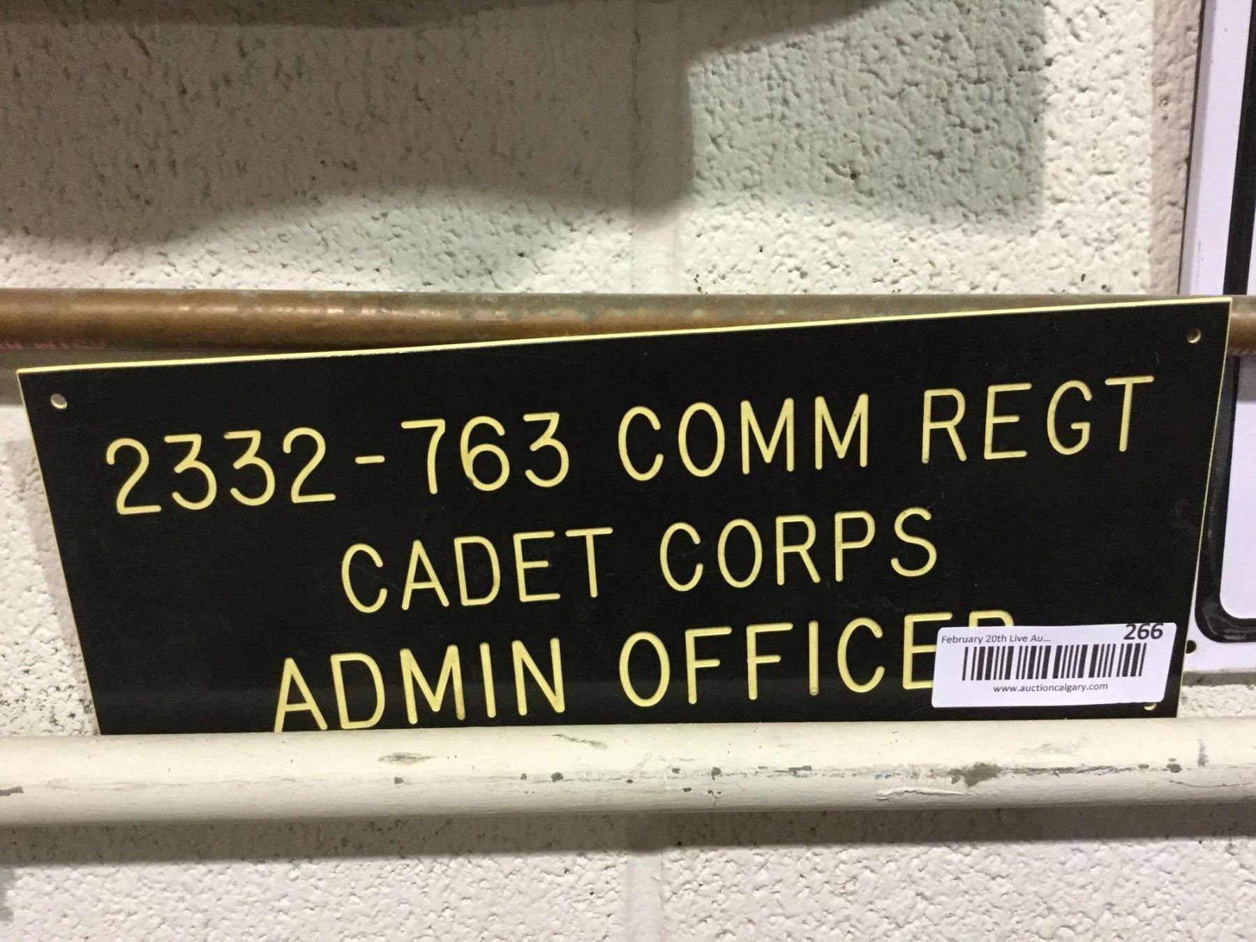 Plastic Sign Cadet Corps