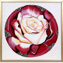 Lowell Blair Nesbitt, Red and White Rose, Oil Painting
