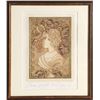 Image 1 : Bust of a Woman, Lithograph by Unknown Artist