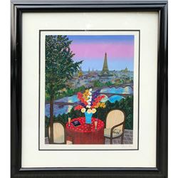 Francois Ledan, Apertif by the Seine, Serigraph