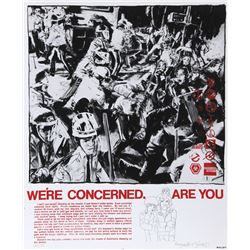 James Romberger and Marguerite Van Cook, We're Concerned Are You, Silkscreen