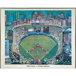 Ralph Fasanella, Night Game - Yankee Stadium, Poster