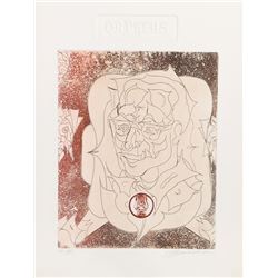 Martin Barooshian, Orpheus, Intaglio Aquatint Etching