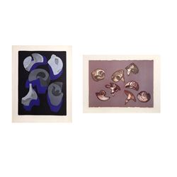 Benita Sanders, Blue Echoes and Shell Shapes, Lot of 2 Etchings