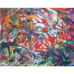 Anthony Best, Jungle Abstract, Acrylic Painting