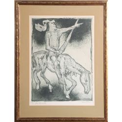 Irving Amen, Don Quixote, Etching