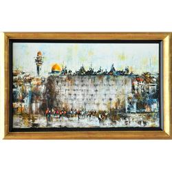 Ben Avram, Wailing Wall, Oil Painting