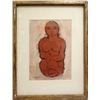 Image 1 : George Zachary Constant, Seated Red Nude, Gouache Painting