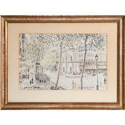 Johannes Schiefer, Porte Sainte Martin, Paris, Watercolor Painting