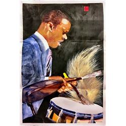 Tony Bennett, Clayton Cameron - Drummer, Watercolor Painting
