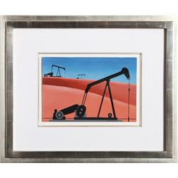 Clarence Holbrook Carter, Oil Well, Acrylic Painting