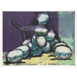 Aaron Fink, Green Grapes, Woodcut