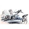 Image 1 : John August Groth, Bicycle Crash, Watercolor Painting