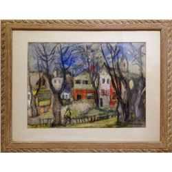 Benjamin Kopman, Rockway Landscape, Watercolor Painting