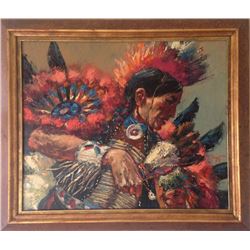 Noel Daggett, Sioux War Dance, Oil Painting