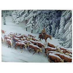 Morton Kunstler, Early Snow, Lithograph