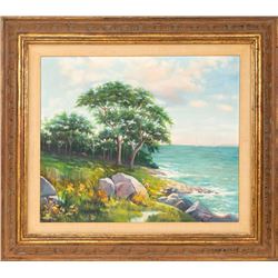 Abraham Rosenthal, Rocky Shoreline, Oil Painting