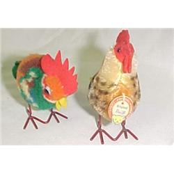 Steiff Standing Hen &  Unmarked Hen